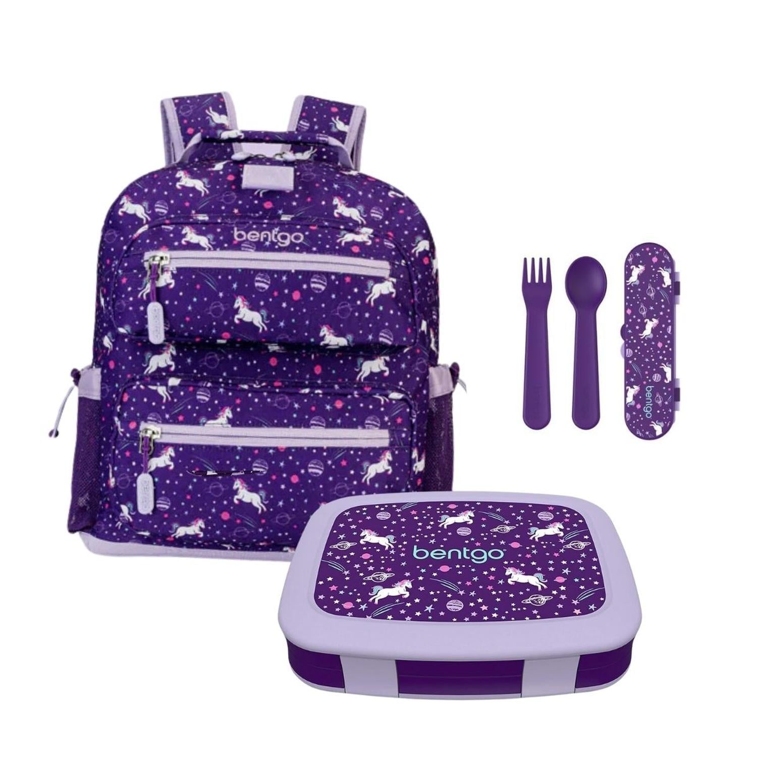SET BENTGO MOCHILA ESCOLAR, LONCHERA Y CUBIERTOS - UNICORNIO - 1