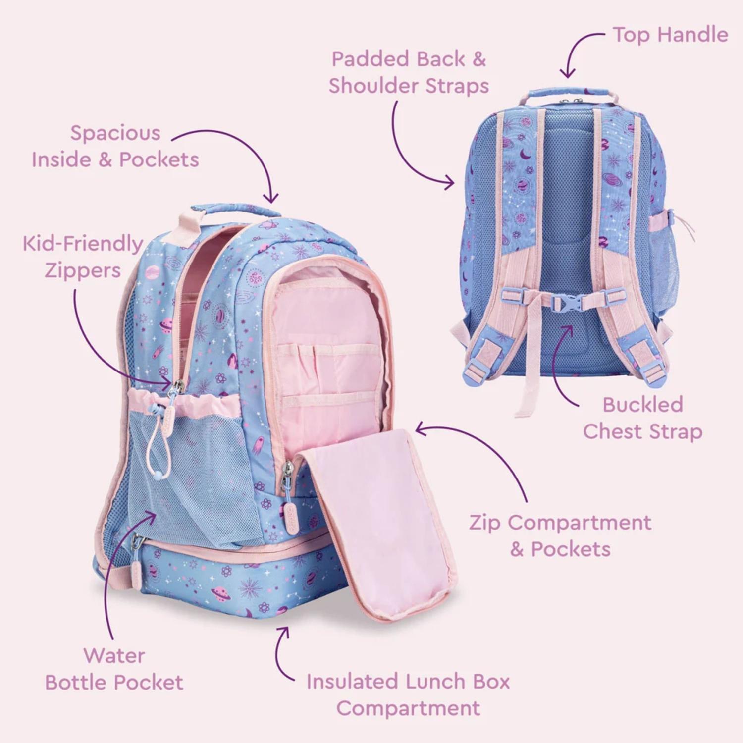 SET MOCHILA 2 EN 1 Y LONCHERA BENTGO KIDS - LAVANDER GALAXY - 3