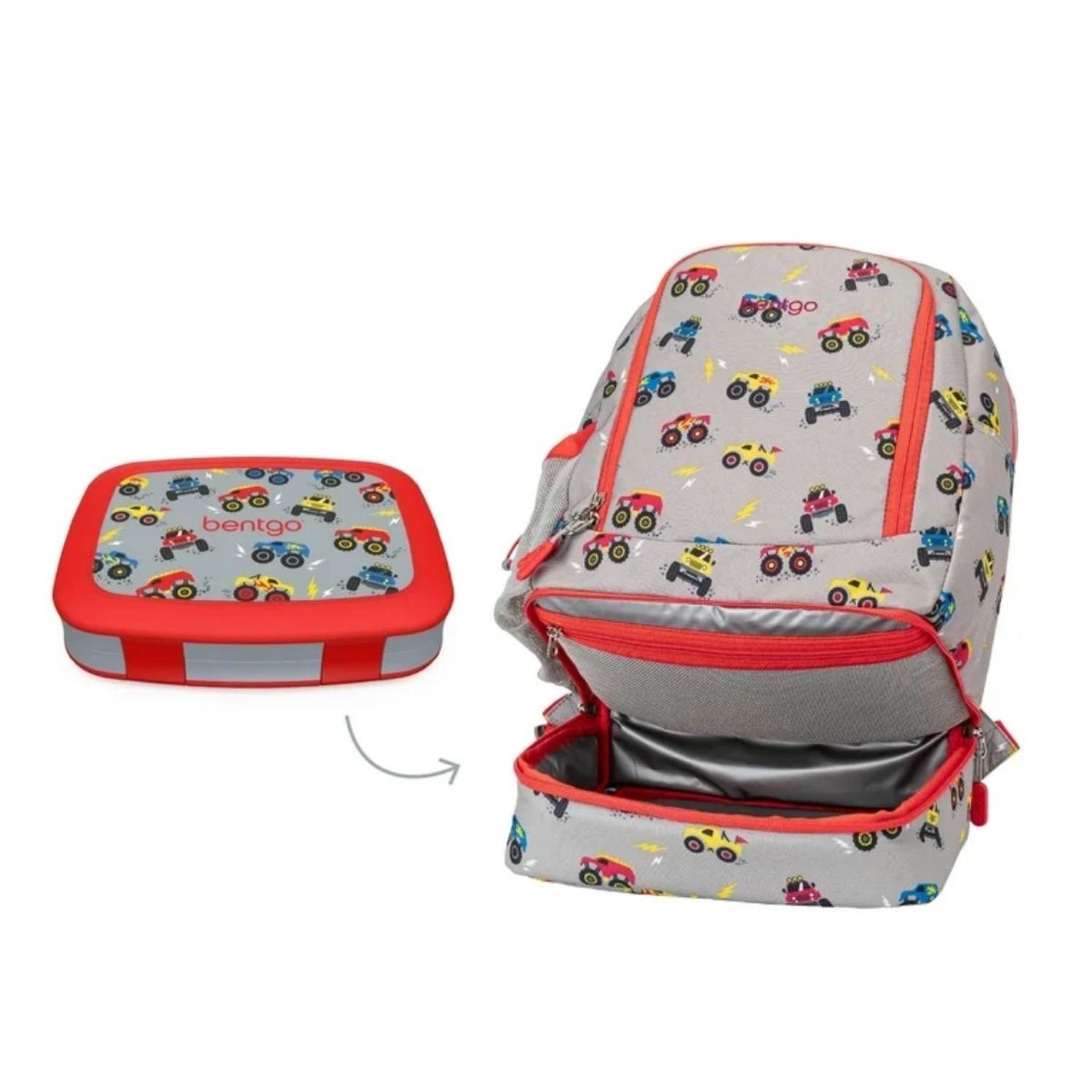 SET MOCHILA 2 EN 1 Y LONCHERA BENTGO KIDS - CAMIONES - 1