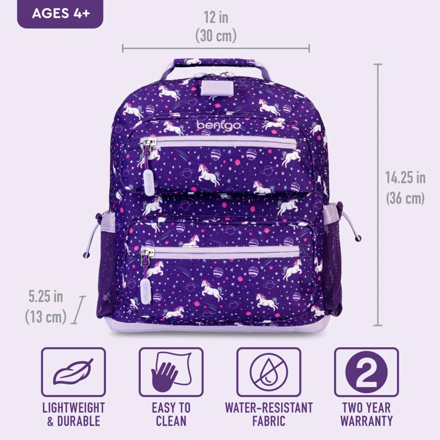 SET BENTGO MOCHILA ESCOLAR, LONCHERA, PORTA LONCHERA Y CUBIERTOS - UNICORNIO - 8