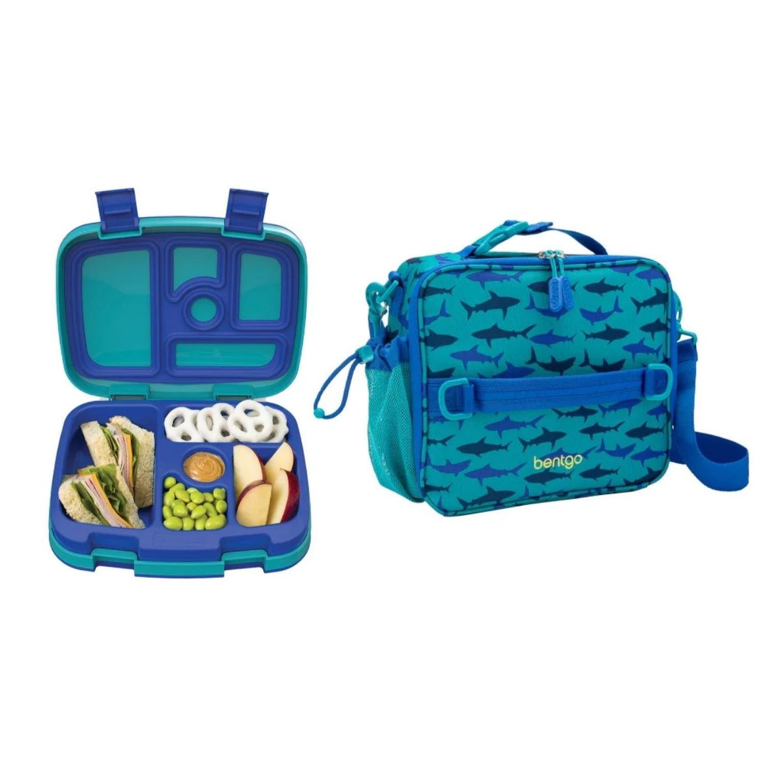 SET LONCHERA Y PORTA LONCHERA BENTGO KIDS - TIBURONES - 1