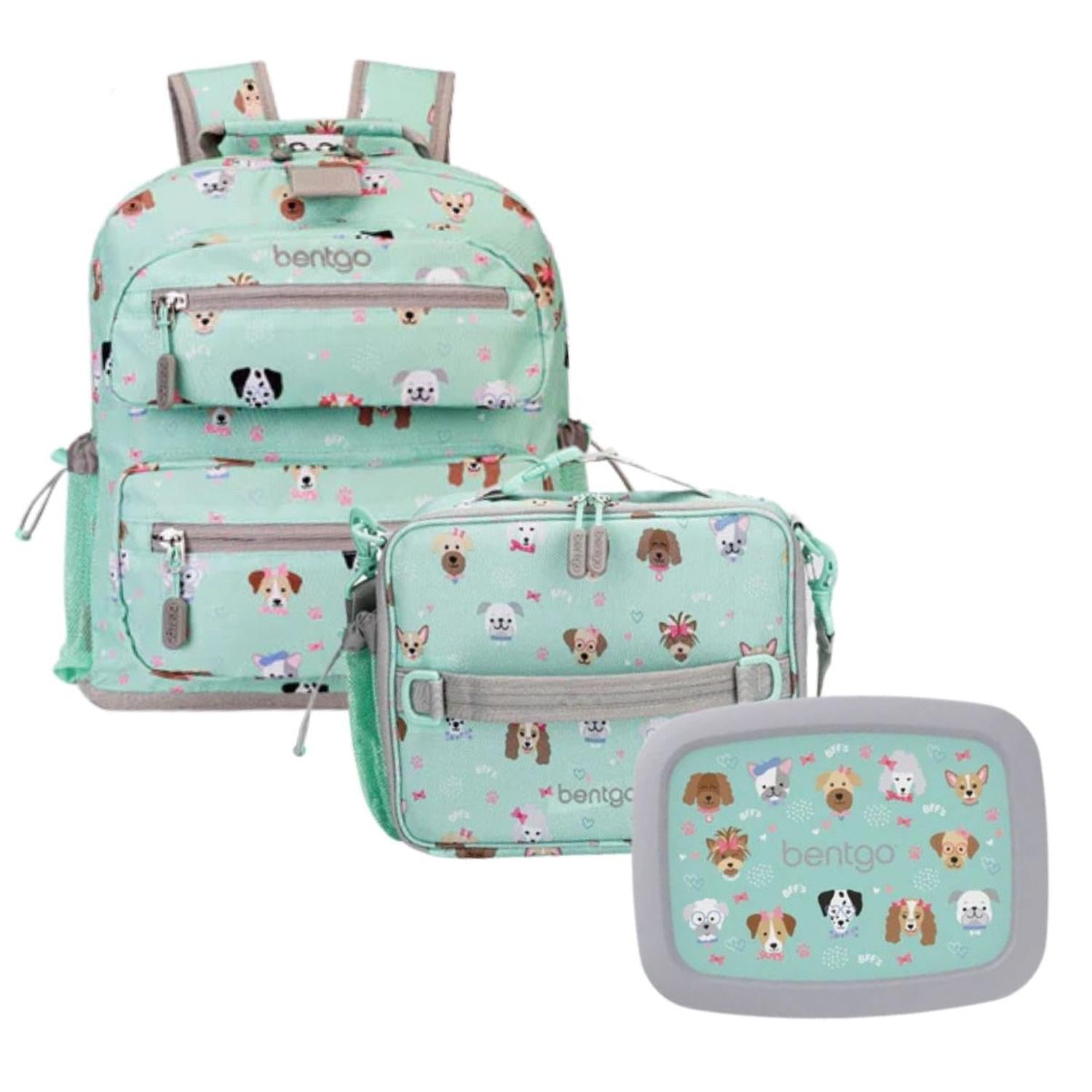 SET BENTGO MOCHILA ESCOLAR, LONCHERA Y PORTA LONCHERA - PUPPY LOVE - 1