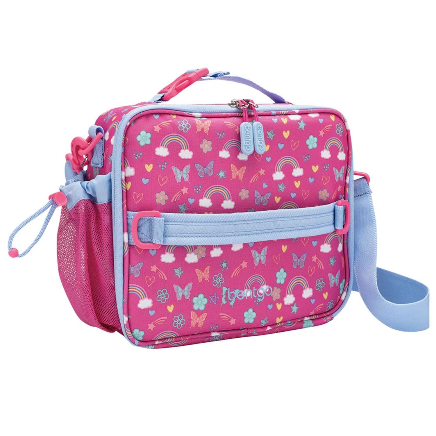 SET BENTGO MOCHILA ESCOLAR, LONCHERA, PORTA LONCHERA Y TOMATODO - MARIPOSAS - 6