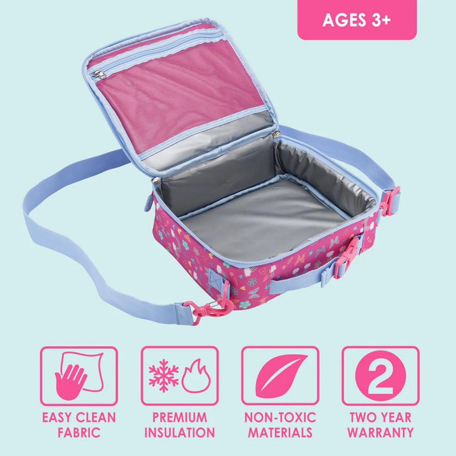 SET BENTGO MOCHILA ESCOLAR, LONCHERA, PORTA LONCHERA Y TOMATODO - MARIPOSAS - 7