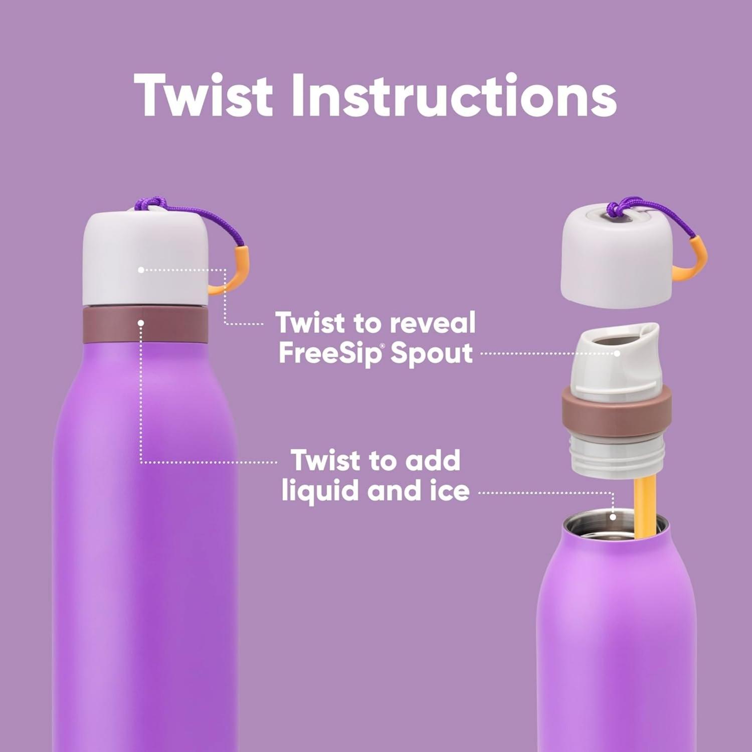 BOTELLA DE ACERO INOXIDABLE OWALA FREESIP TWIST 18 OZ -CALIFORNIA GRAPEVINE - 5