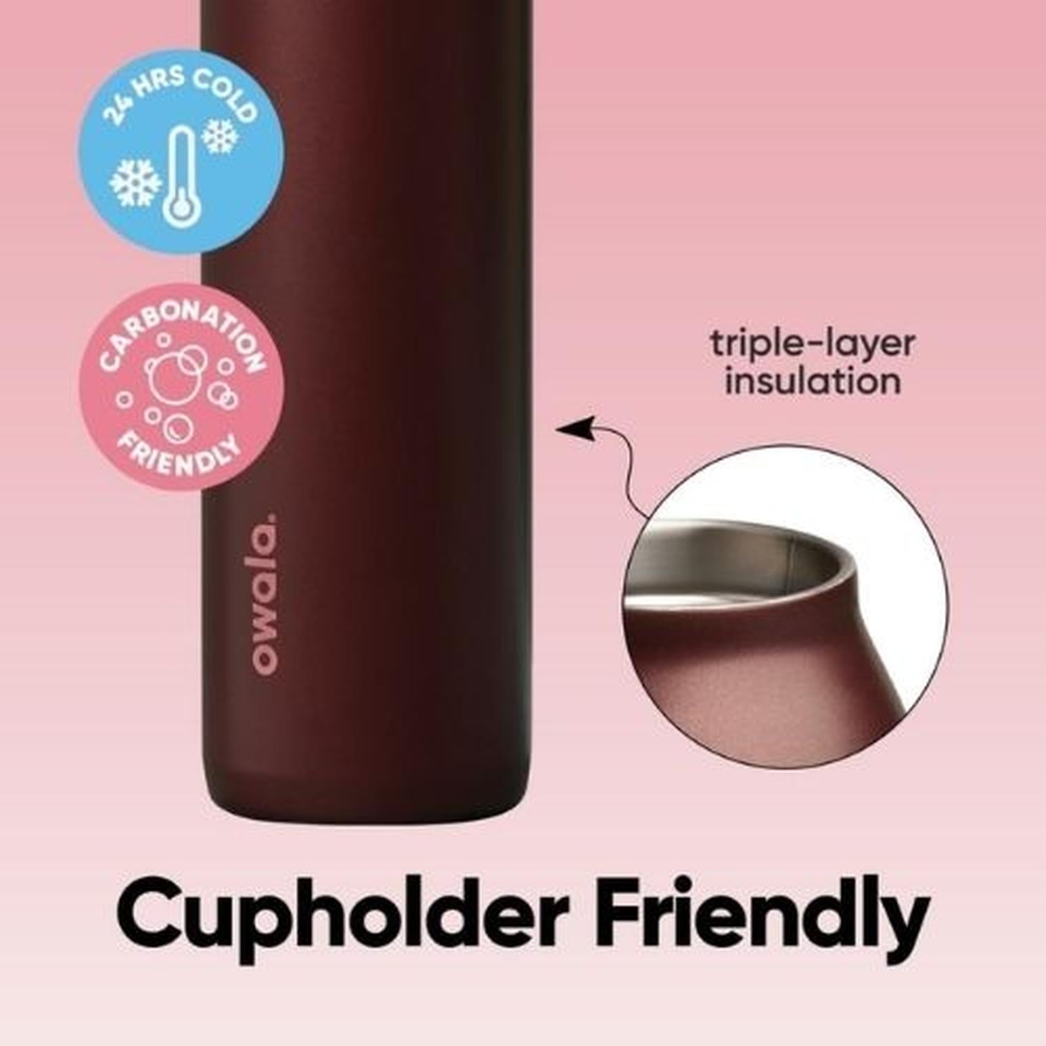 BOTELLA DE ACERO INOXIDABLE OWALA FREESIP TWIST 24 OZ - CEREZA NEGRA - 5