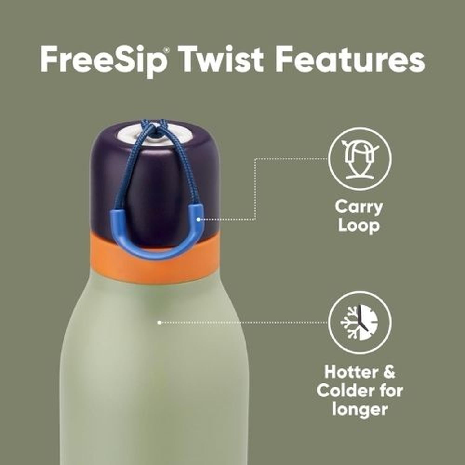BOTELLA DE ACERO INOXIDABLE OWALA FREESIP TWIST 18 OZ - CAMO COOL - 2