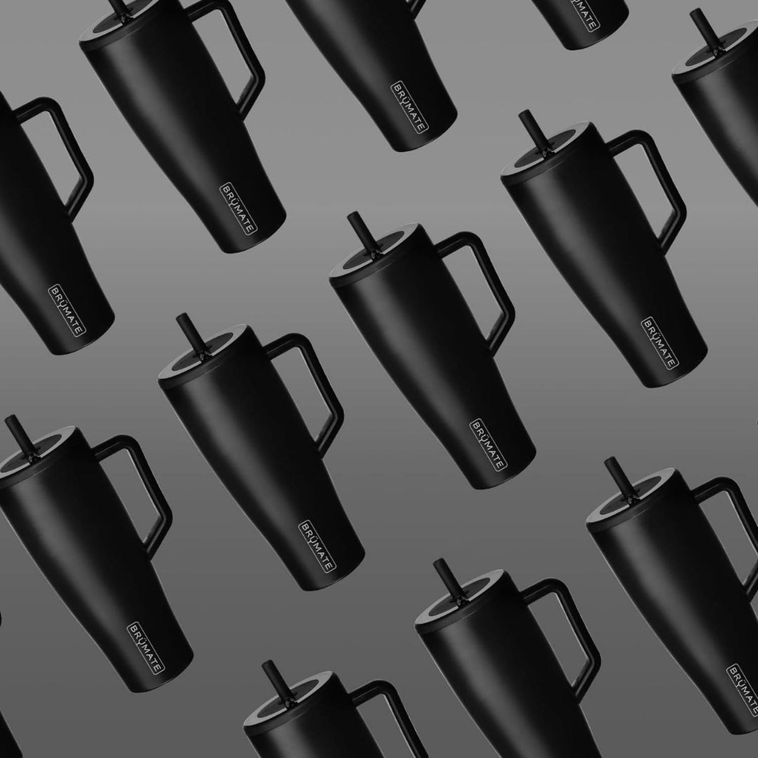 TUMBLER VASO AISLADO BRUMATE ERA A PRUEBA DE FUGAS CON TAPA Y PAJILLA 40 ONZAS - NEGRO MATE - 6