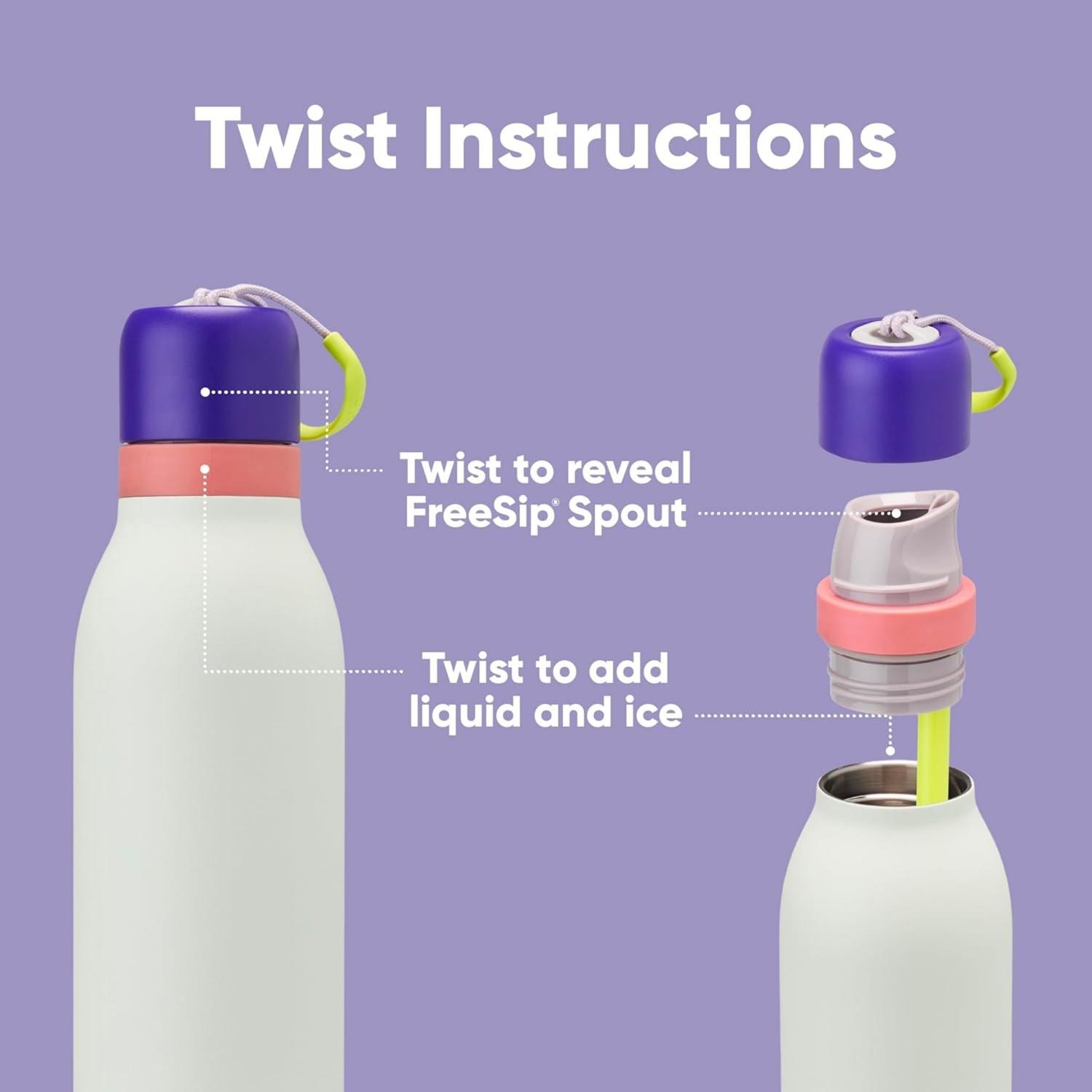 BOTELLA DE ACERO INOXIDABLE OWALA FREESIP TWIST 18 OZ -MINTY HORIZONS - 5