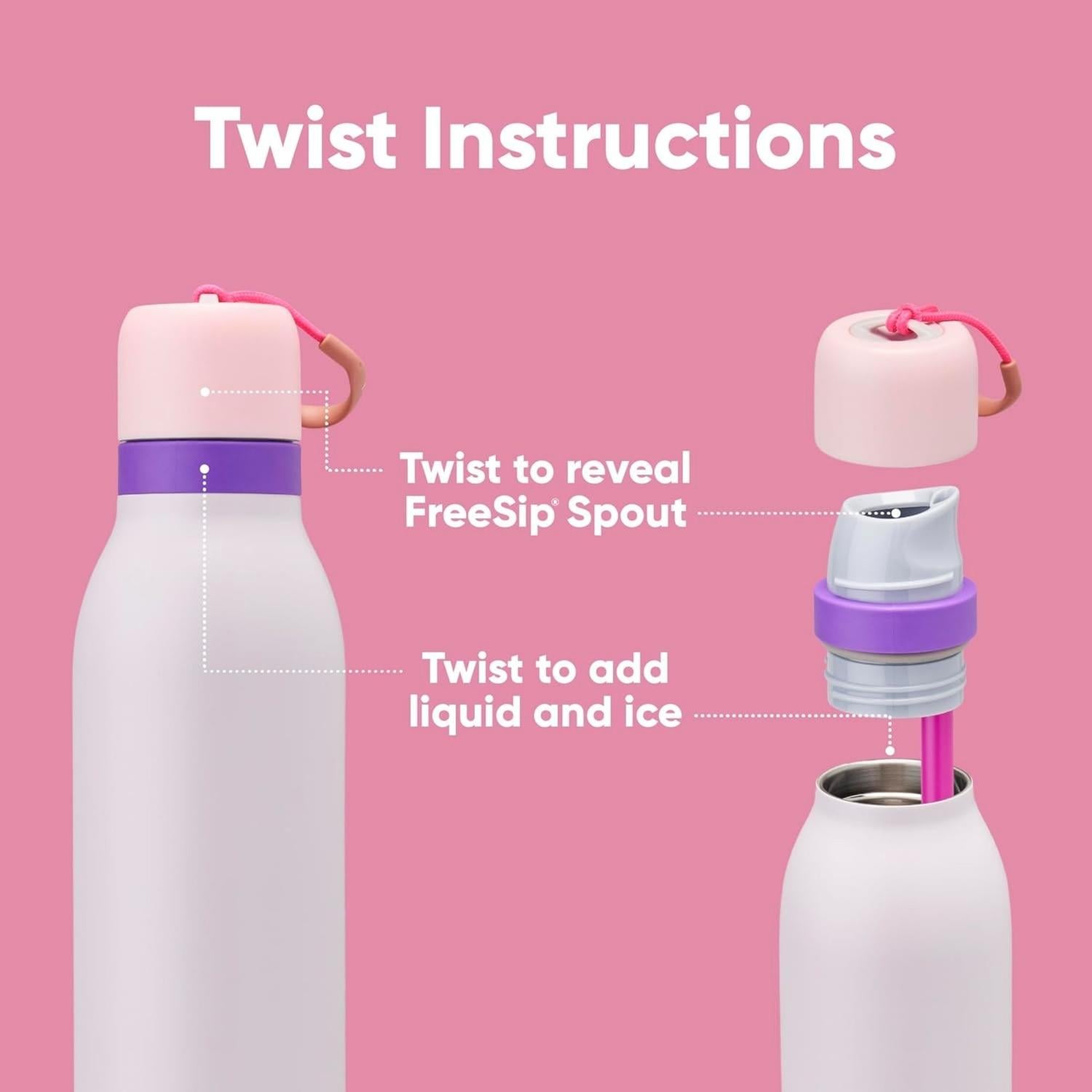 BOTELLA DE ACERO INOXIDABLE OWALA FREESIP TWIST 18 OZ -DREAMY FIELD - 5