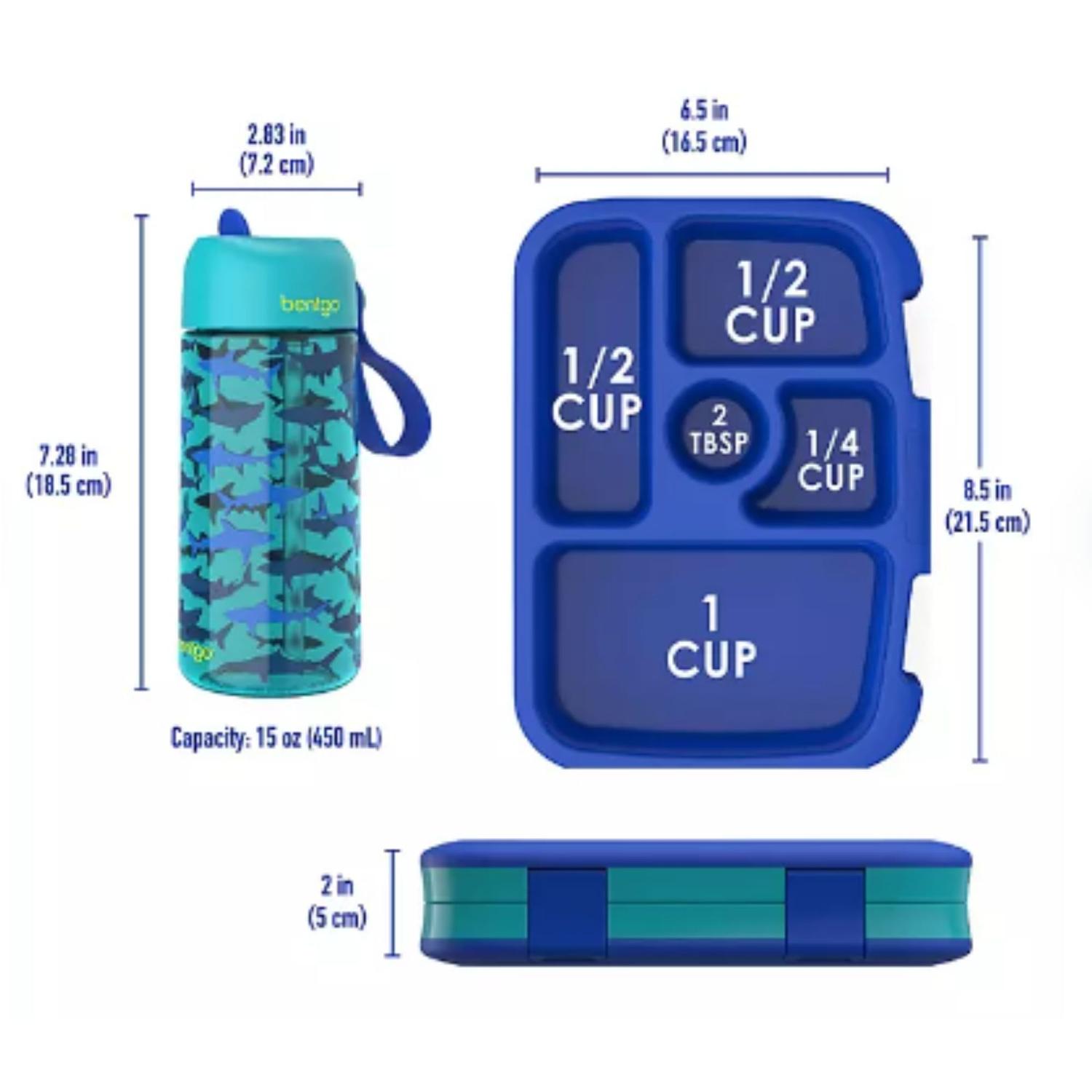SET TOMATODO Y LONCHERA BENTGO KIDS - TIBURONES - 4