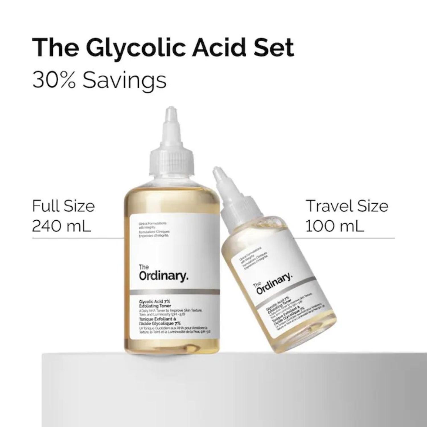 SET ACIDO GLICOLICO AL 7% THE ORDINARY - 240ML Y 100 ML - 6