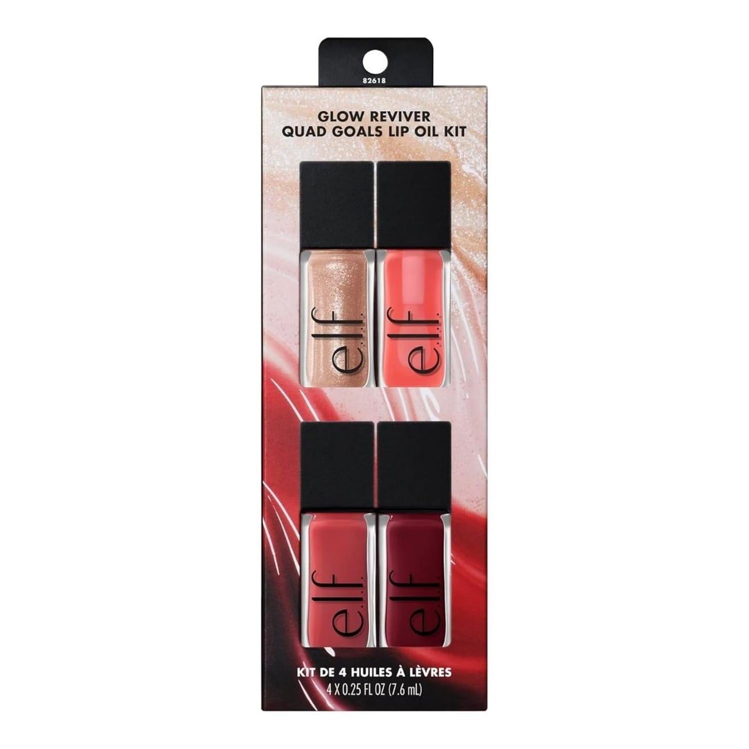 KIT ACEITE LABIAL E.L.F. GLOW REVIVER QUAD GOALS - 4 UND - 1