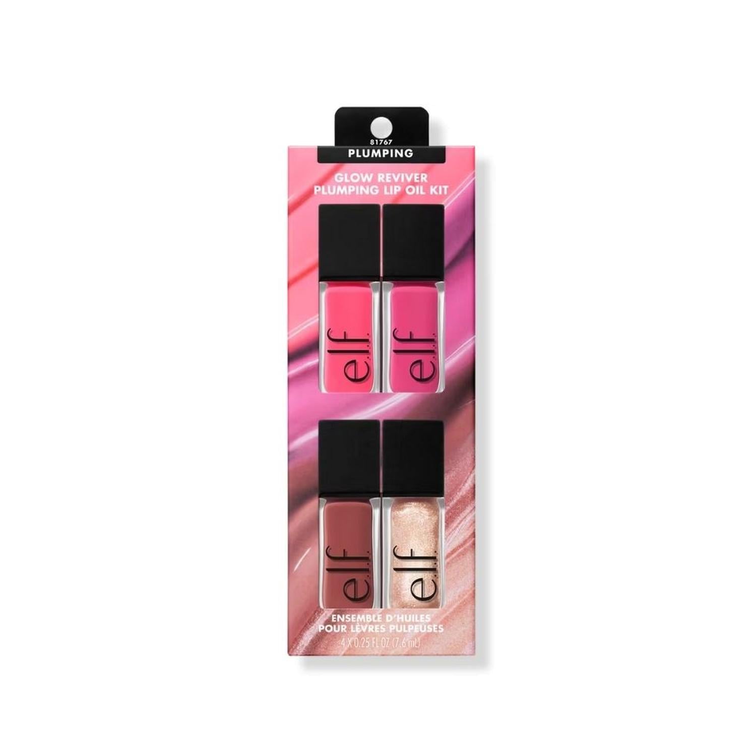 KIT ACEITE LABIAL E.L.F. GLOW REVIVER PLUMPINK - 4 UND - 1