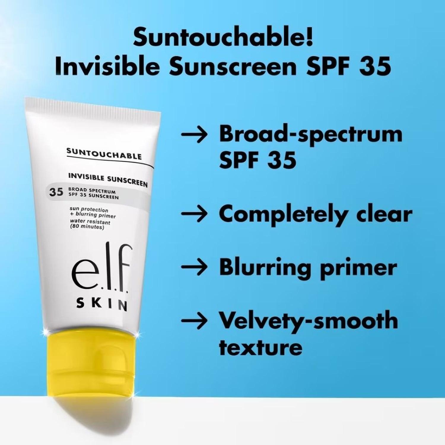 PROTECTOR SOLAR INVISIBLE Y PRIMER E.L.F. COSMECTICS SUNTOUCHABLE FPS 35 - 50 ML - 3