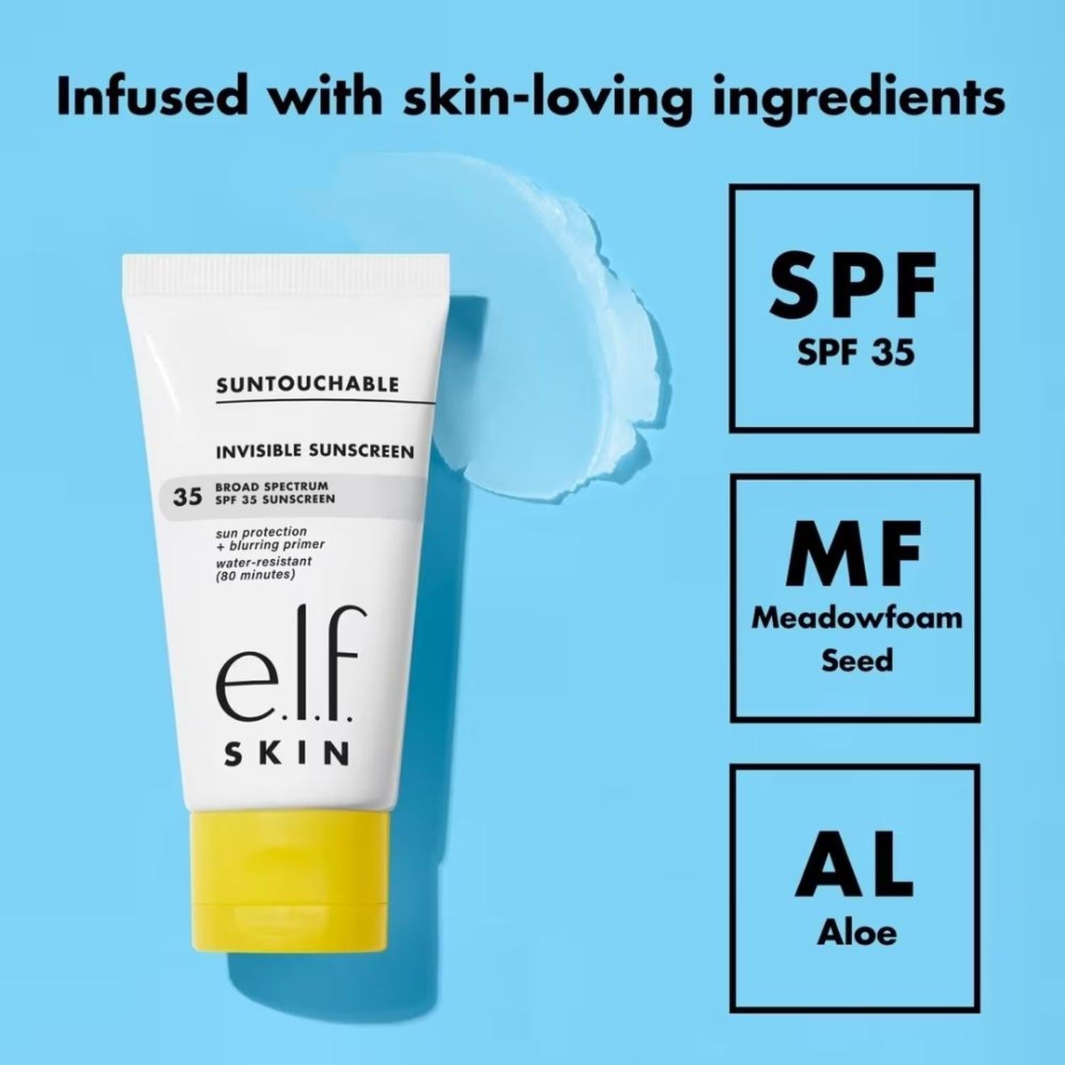 PROTECTOR SOLAR INVISIBLE Y PRIMER E.L.F. COSMECTICS SUNTOUCHABLE FPS 35 - 50 ML - 4
