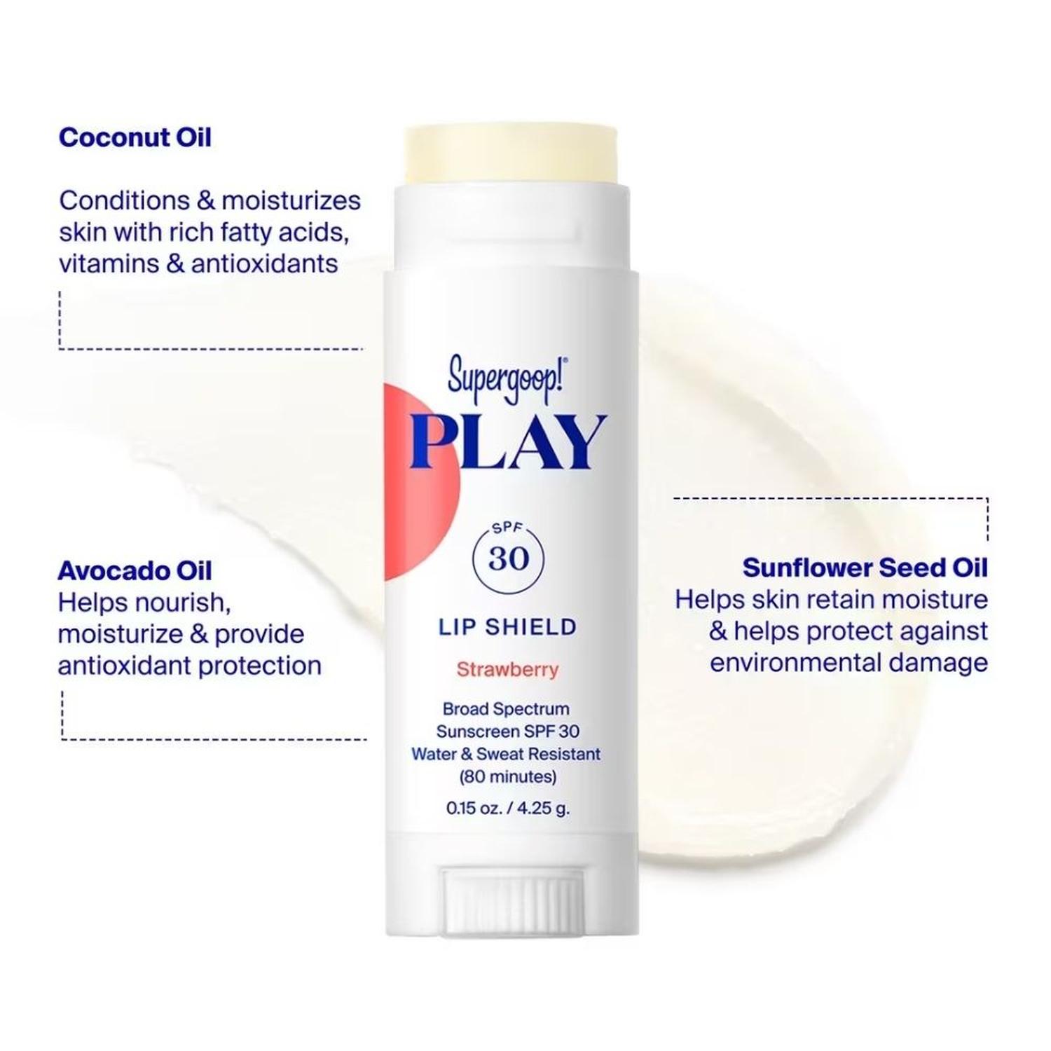 BÁLSAMO LABIAL SUPERGOOP! FPS 30 PLAY LIP SHIELD - FRESA - 2