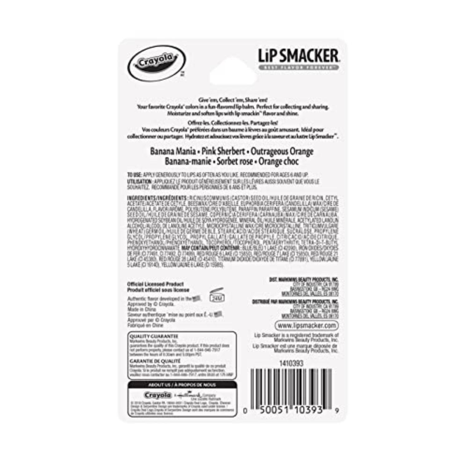 BÁLSAMO LABIAL CRAYOLA LIP SMACKER SETX3 - 3