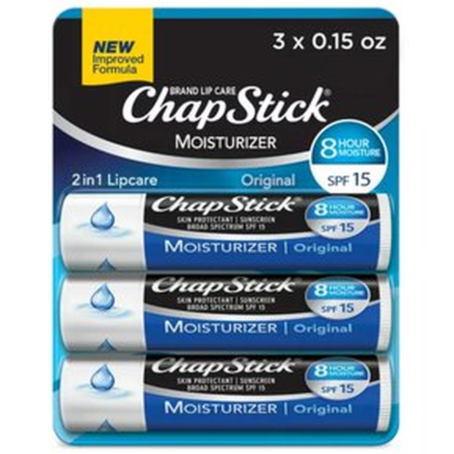 BÁLSAMO LABIAL CHAPSTICK HIDRATANTE 0.15 OZ PQTE X 3 - 1