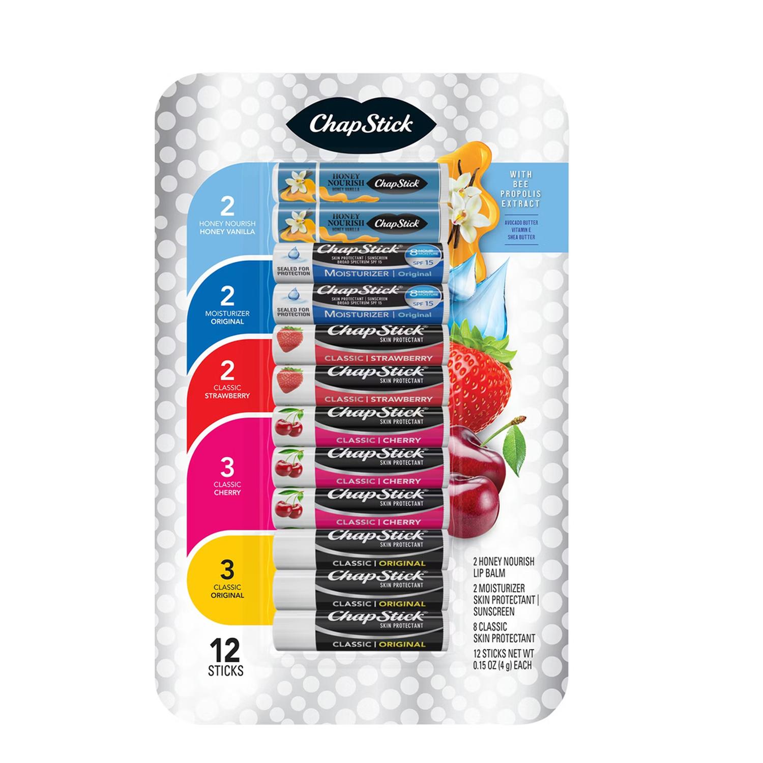 BALSAMOS LABIALES CHAPSTICK 12 UNIDADES - 1