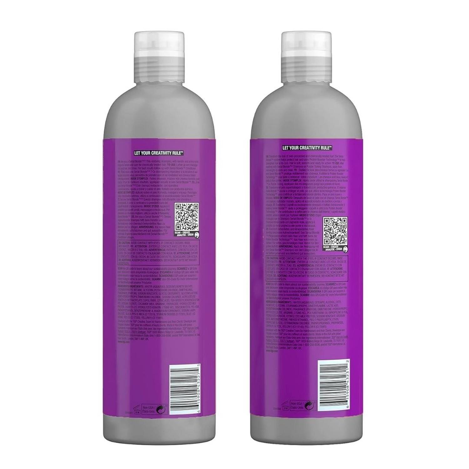 SET DUO SHAMPOO 750 ML Y ACONDICIONADOR 750 ML TIGI BED HEAD SERIAL BLONDE - 2