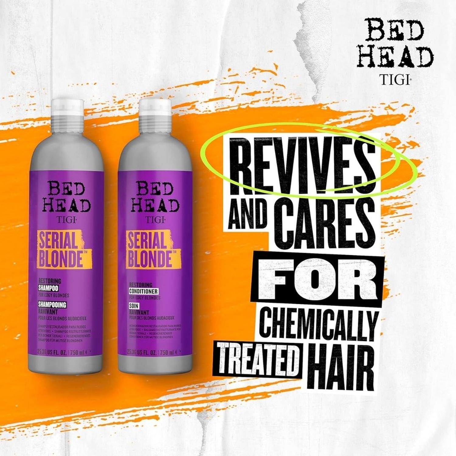 SET DUO SHAMPOO 750 ML Y ACONDICIONADOR 750 ML TIGI BED HEAD SERIAL BLONDE - 3