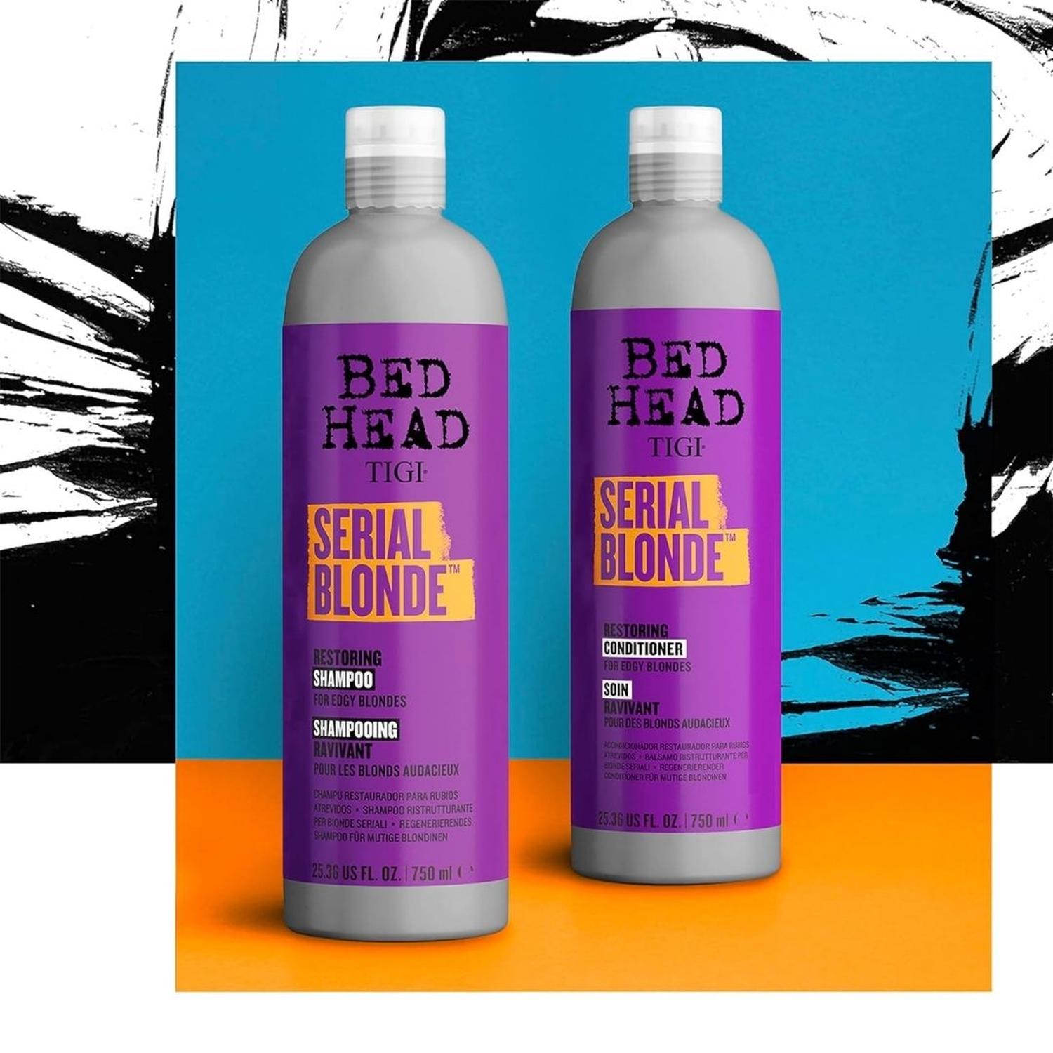 SET DUO SHAMPOO 750 ML Y ACONDICIONADOR 750 ML TIGI BED HEAD SERIAL BLONDE - 6