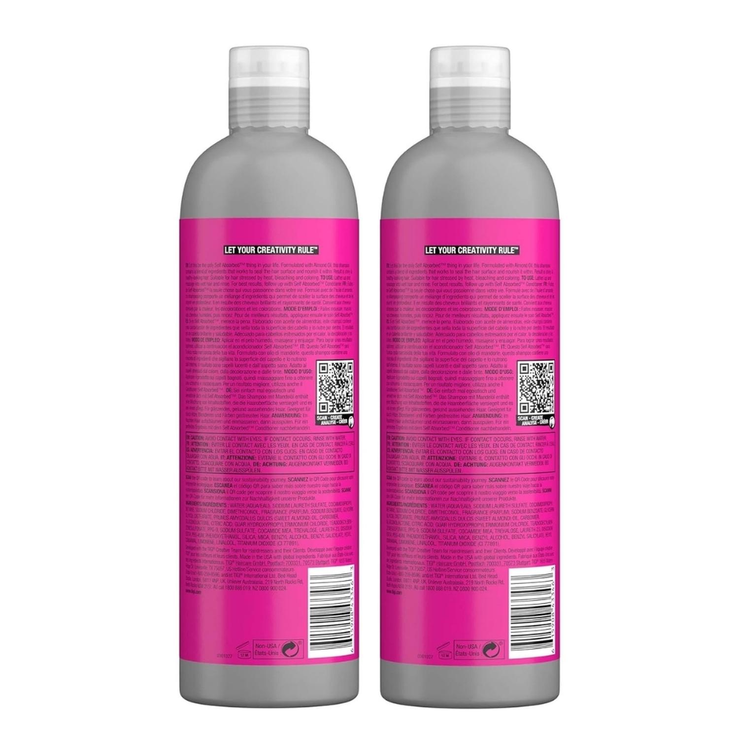 SET DUO SHAMPOO 750 ML Y ACONDICIONADOR 750 ML TIGI SELF ABSORBED - 2