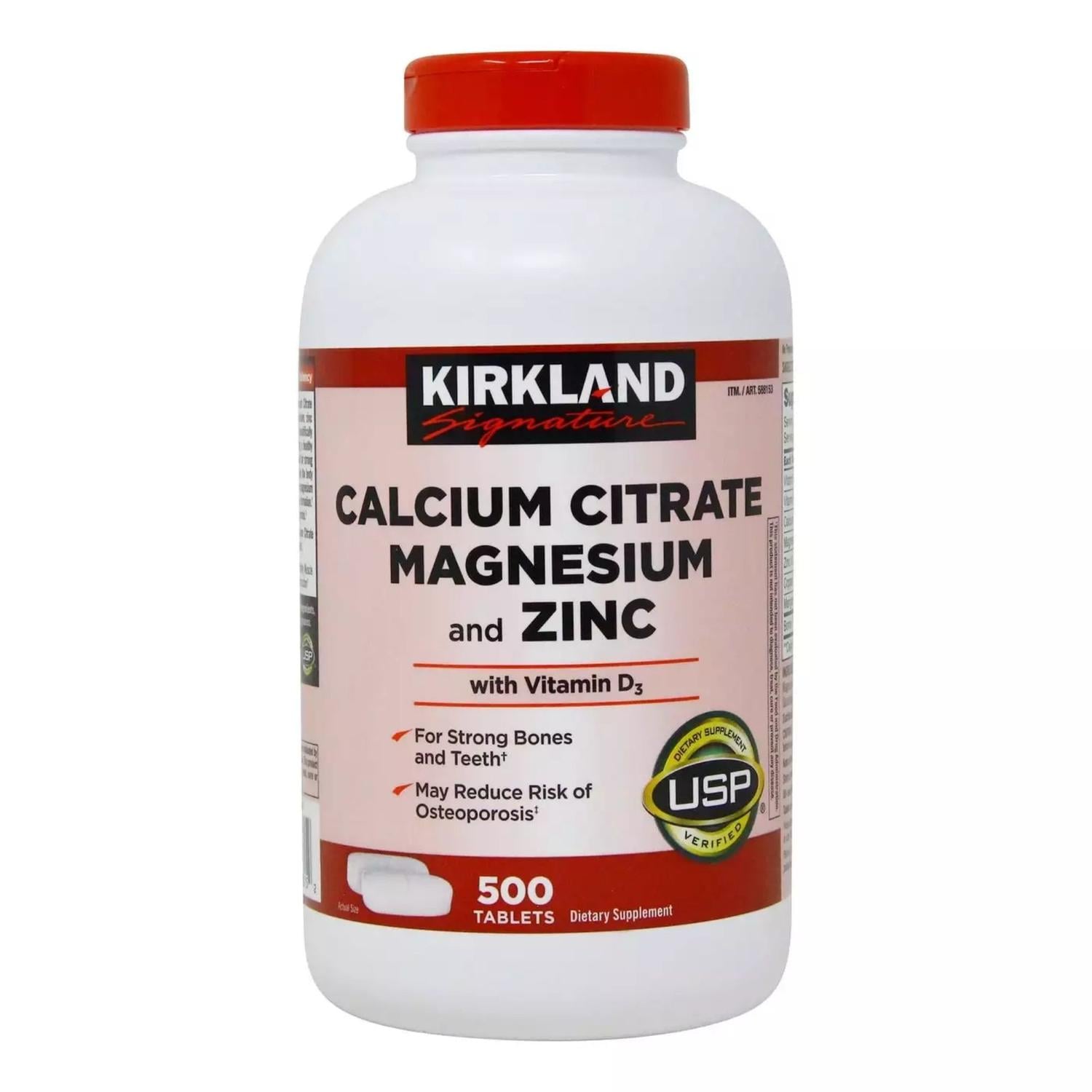 CITRATO DE CALCIO, MAGNESIO Y ZINC KIRKLAND - 500 TABLETAS - 1