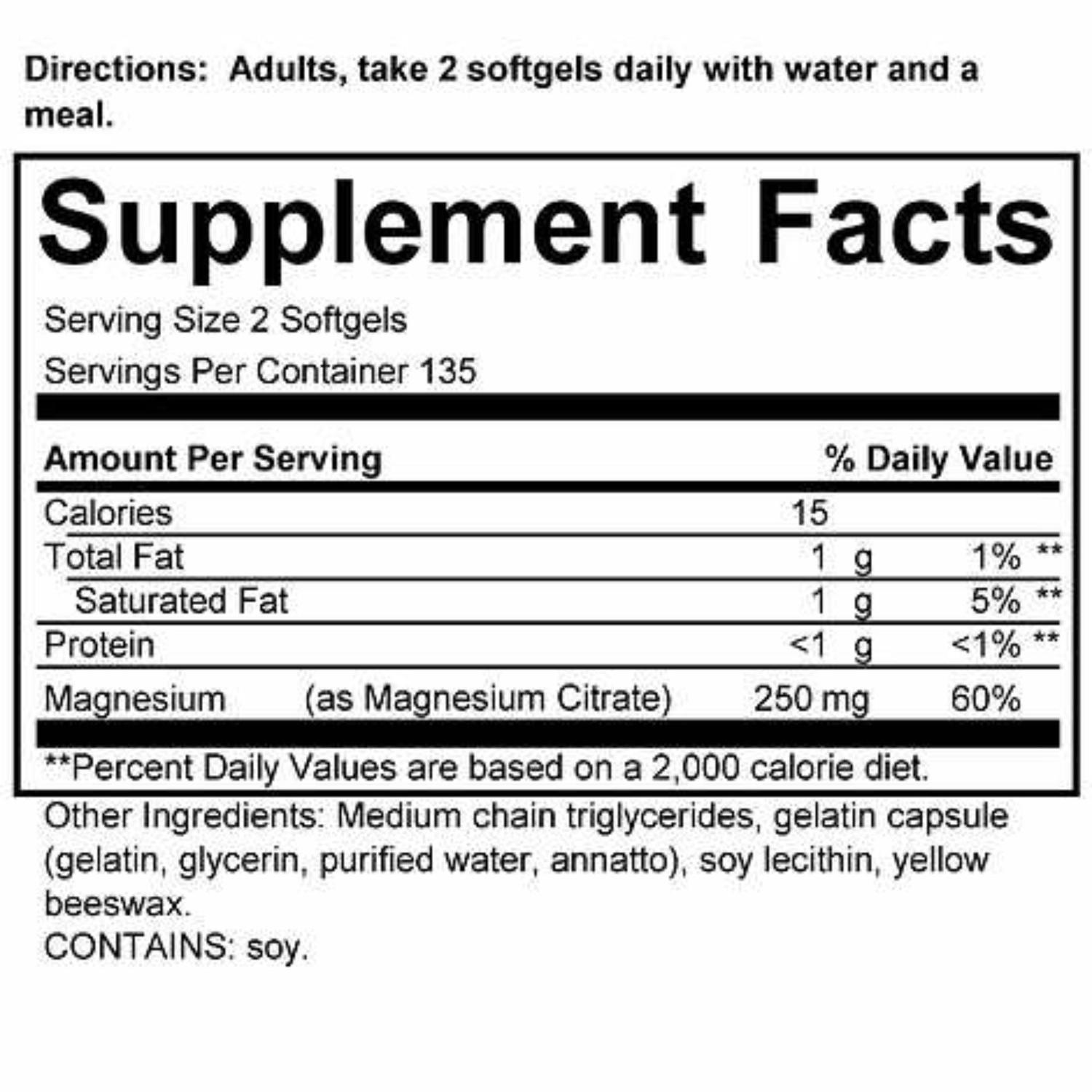 CITRATO DE MAGNESIO 250 MG KIRKLAND - 270 SOFTGEL - 4