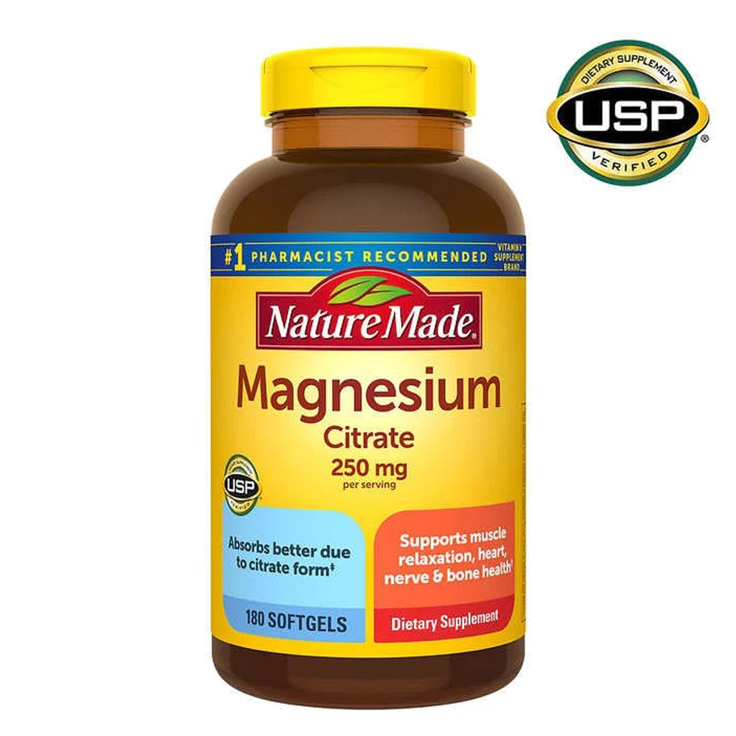 CITRATO DE MAGNESIO 250 MG NATURE MADE 180 SOFTGELS - 1