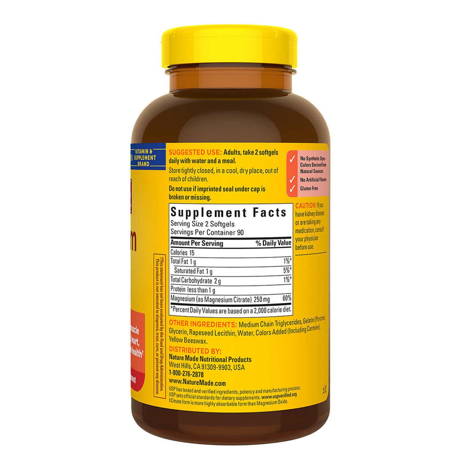 CITRATO DE MAGNESIO 250 MG NATURE MADE 180 SOFTGELS - 2