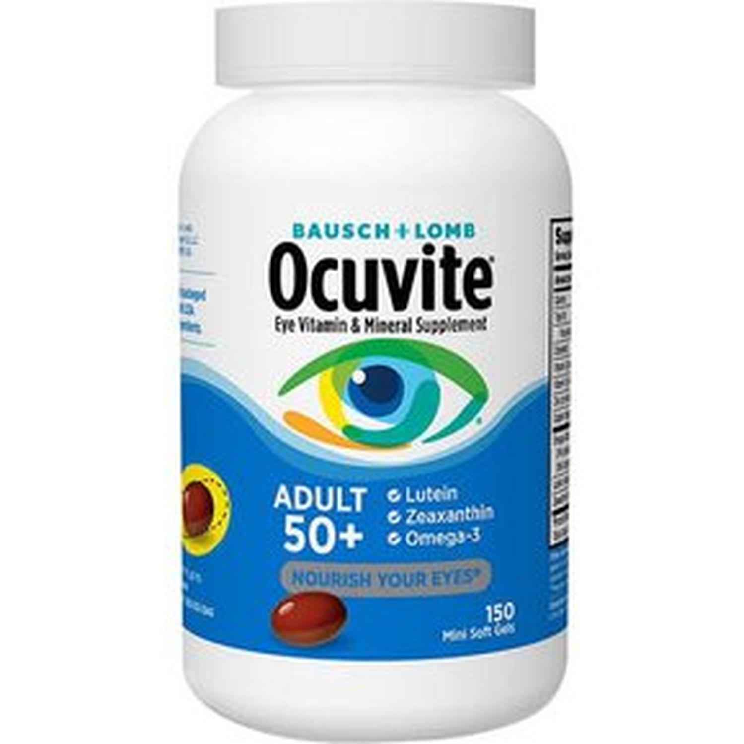 VITAMINA PARA OJO OCUVITE CON LUTEINA BAUSCH + LOMB ADULT 50+ X 150CAP - 1