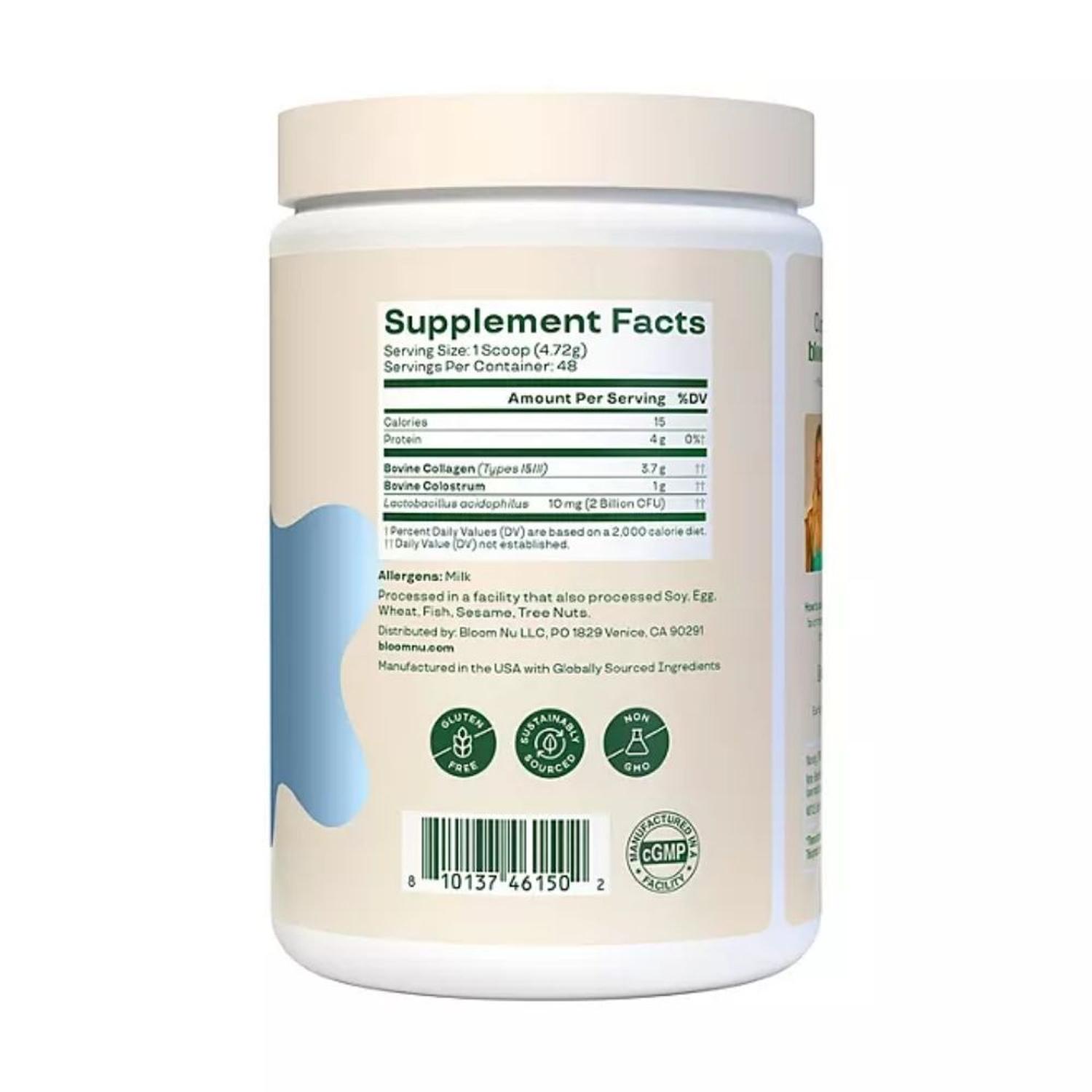 CALOSTRO BOVINO Y PÉPTIDOS DE COLÁGENO BLOOM NUTRITION - 226 GR / 40 PORCIONES - 2