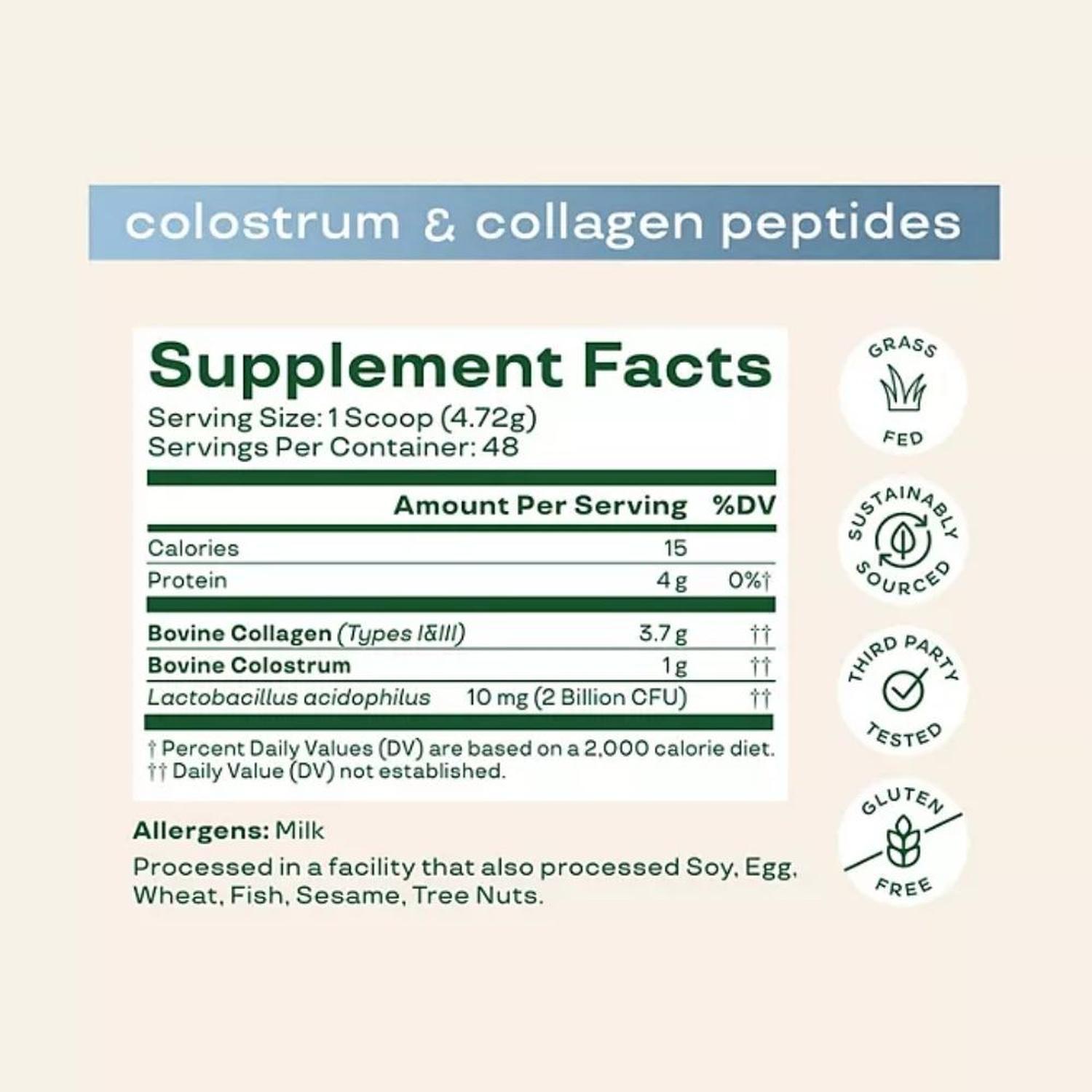 CALOSTRO BOVINO Y PÉPTIDOS DE COLÁGENO BLOOM NUTRITION - 226 GR / 40 PORCIONES - 5