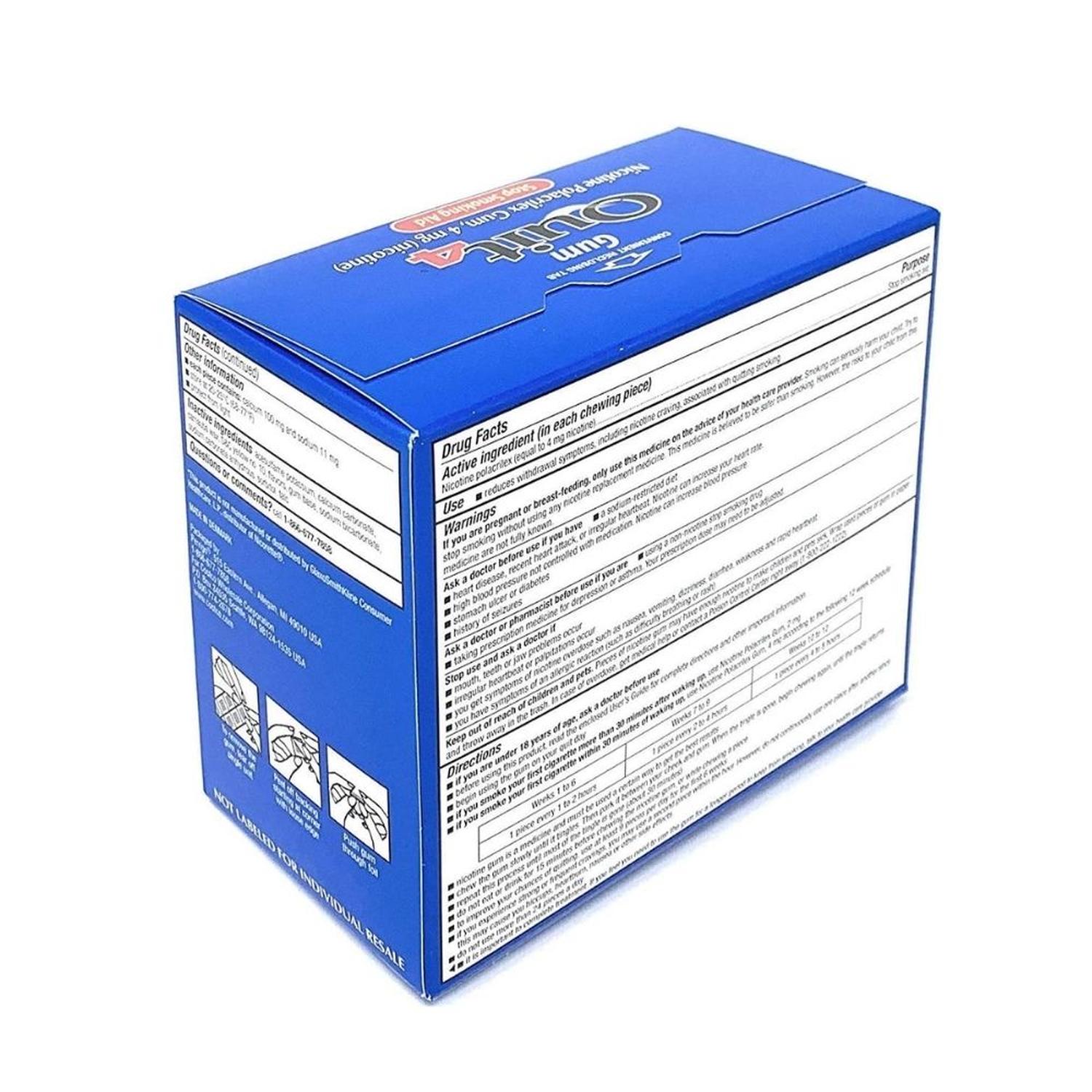 CHICLE DE NICOTINA PARA DEJAR DE FUMAR QUIT GUM 4 MG - 2