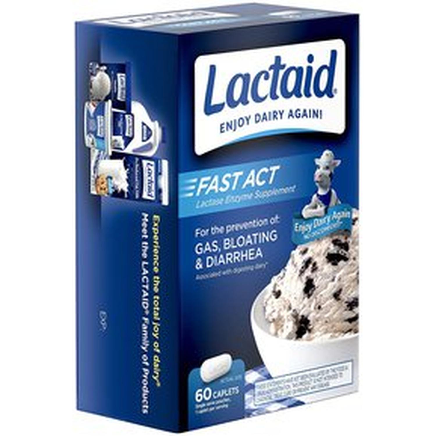 SUPLEMENTO DE ENZIMA LACTOSA NATURAL LACTAID 60 COMPRIMIDOS - 1