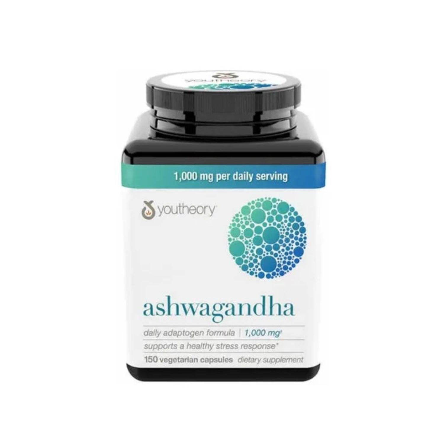 SUPLEMENTO DE ASHWAGANDHA YOUTHEORY PARA GESTIONAR EL ESTRES - 150 CAP - 1