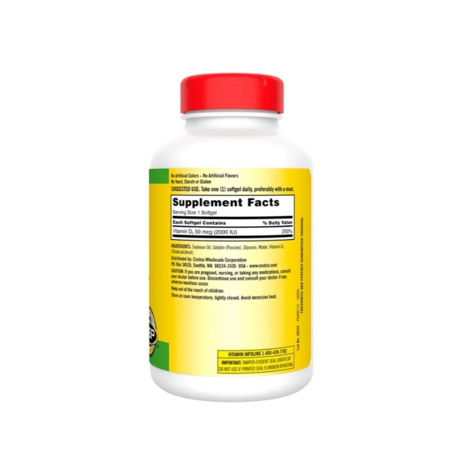 VITAMINA D3 50 MCG KIRKLAND - 600 SOFTGELS - 3