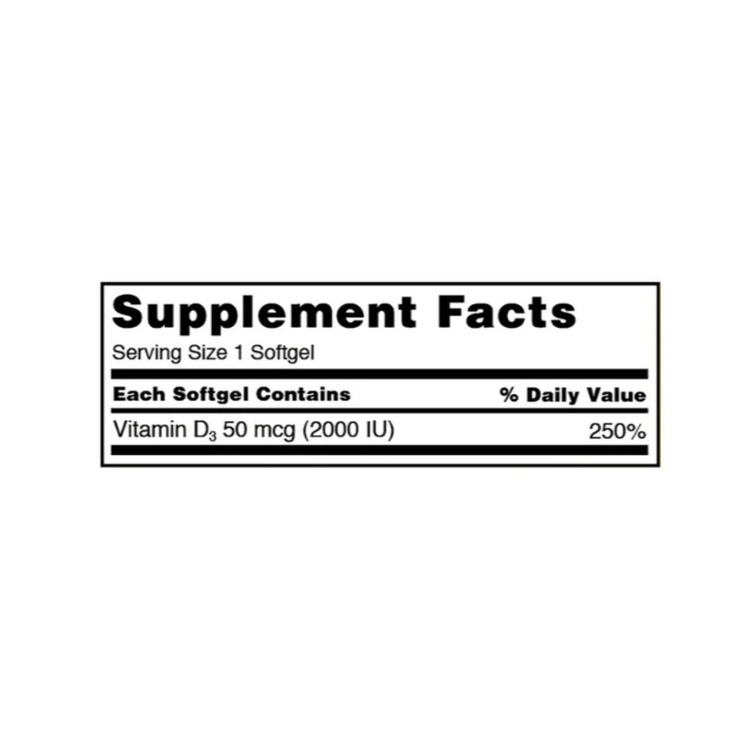 VITAMINA D3 50 MCG KIRKLAND - 600 SOFTGELS - 4