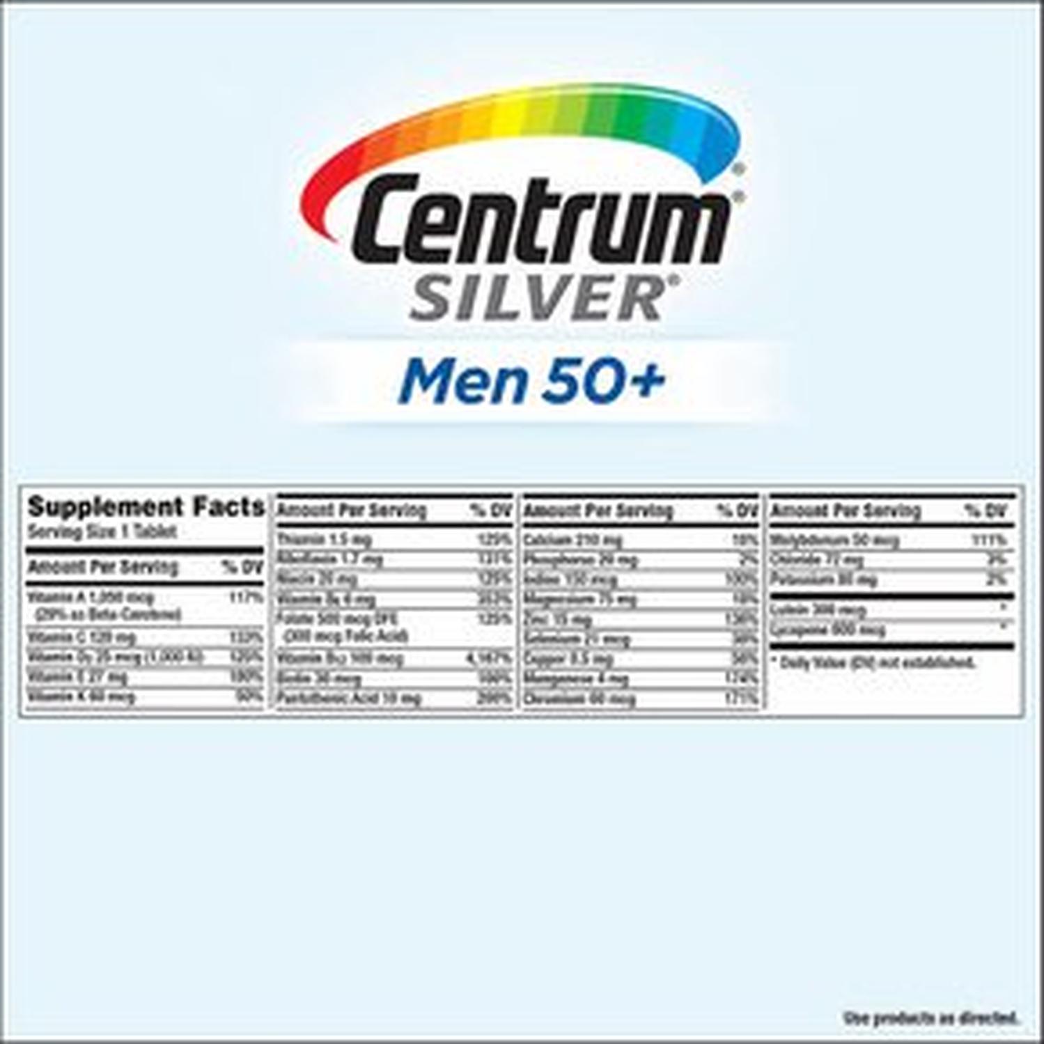 SUPLEMENTO MULTIVITAMINICO CENTRUM SILVER 50+ HOMBRES- 275 TABLETAS - 2