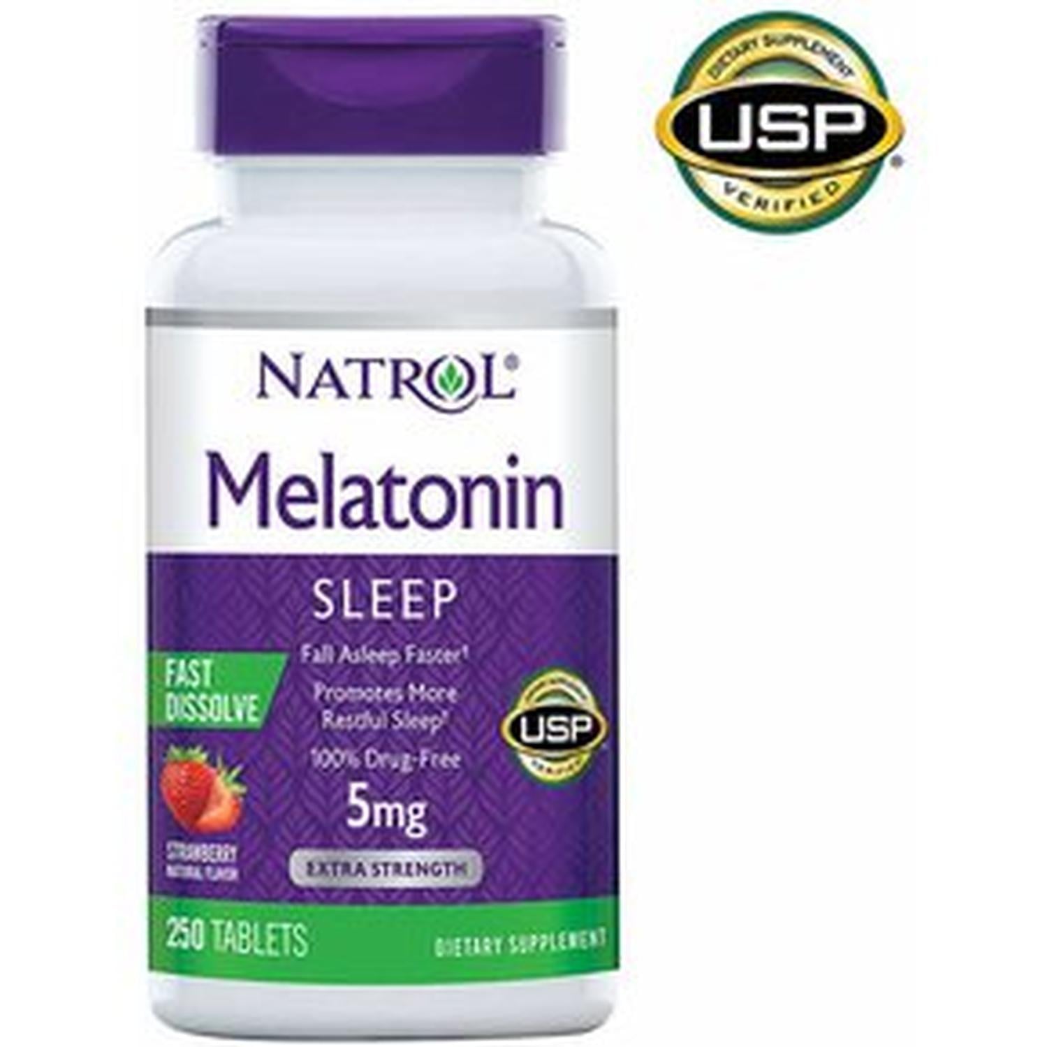 MELATONINA 5 MG NATROL - 250 TABLETAS MASTICABLES - 1