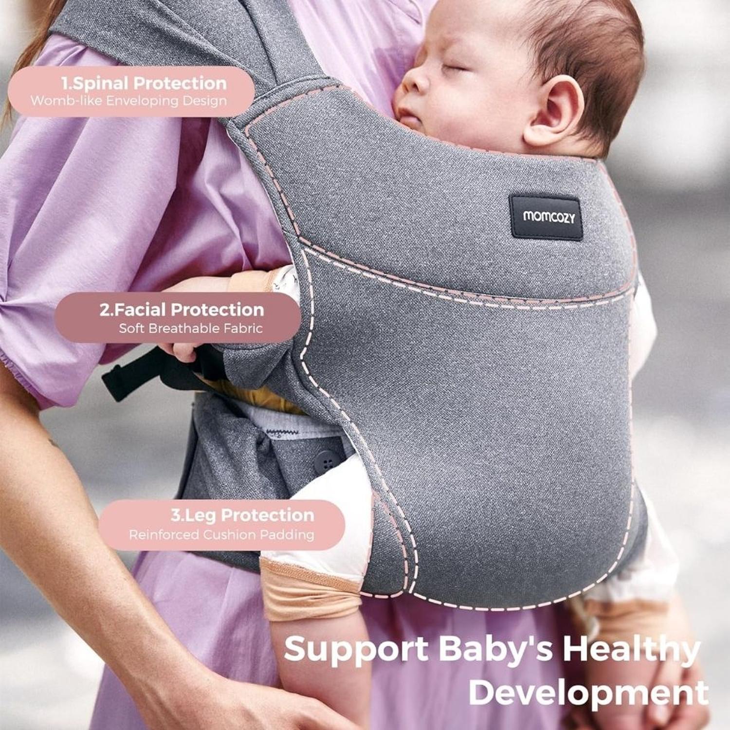 PORTABEBÉS PORTÁTIL MOMCOZY COMPACTABLE - GRIS - 2
