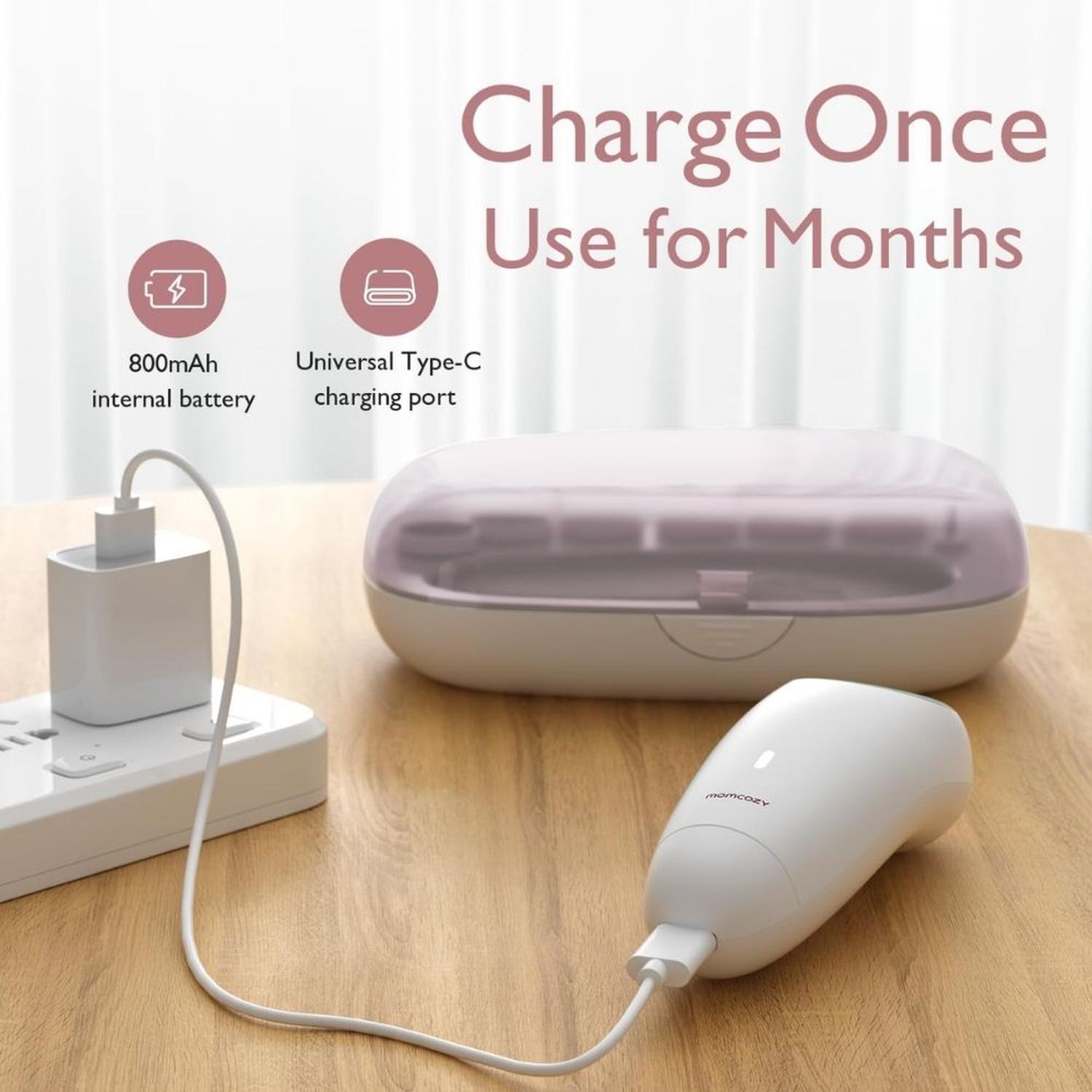 LIMA DE UÑAS ELÉCTRICA PARA BEBE MOMCOZY CON7 CABEZALES DE REPUESTO - 4
