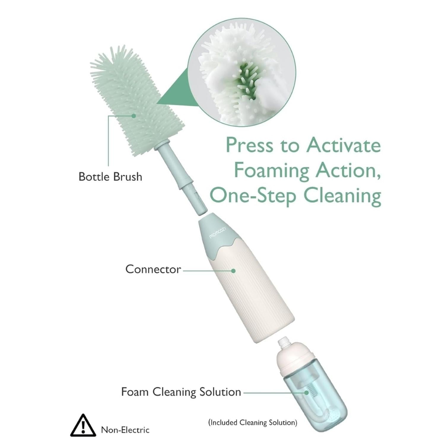 KIT DE CEPILLO LIMPIADOR MOMCOZY PARA BIBERONES Y EXTRACTORES - 3