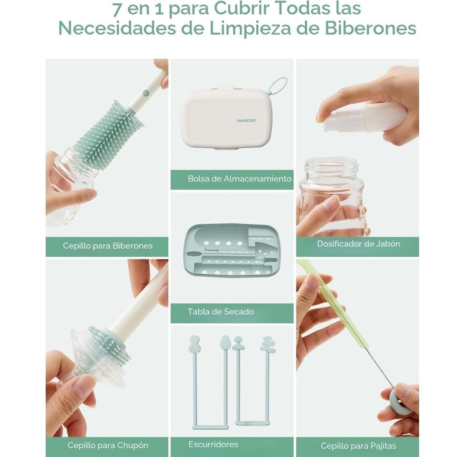 JUEGO DE CEPILLOS PARA BIBERONES MOMCOZY 7 EN 1 - 6