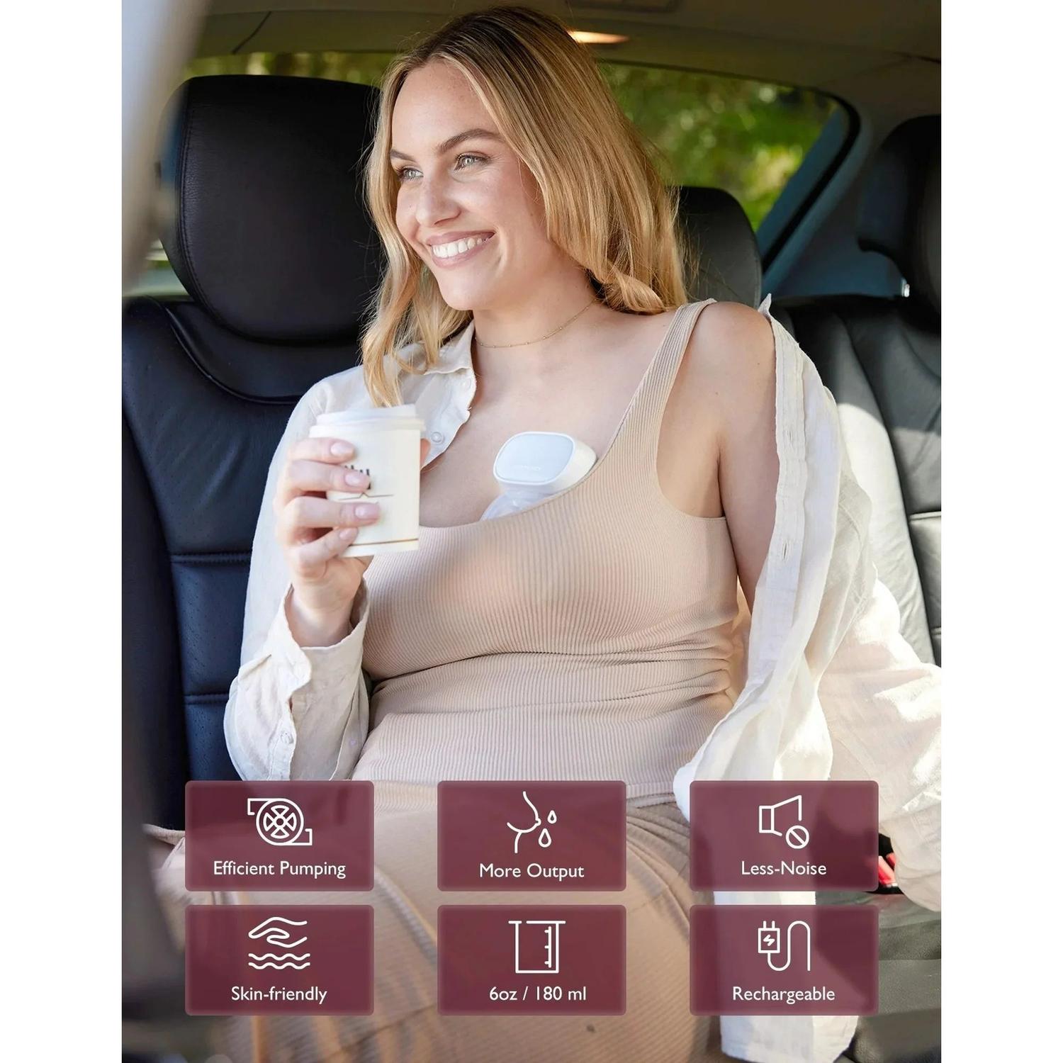 EXTRACTOR DE LECHE DOBLE MOMCOZY S9 PRO-V HANDSFREE - 7