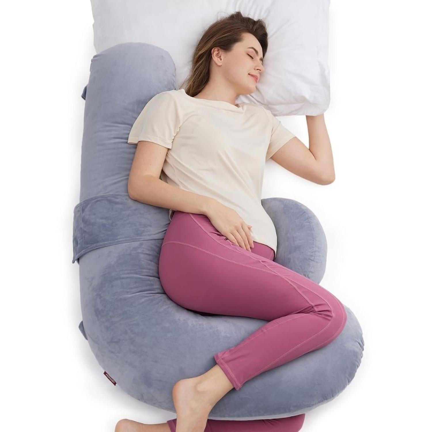 ALMOHADA DE EMBARAZO MOMCOZY EN FORMA DE F - 1
