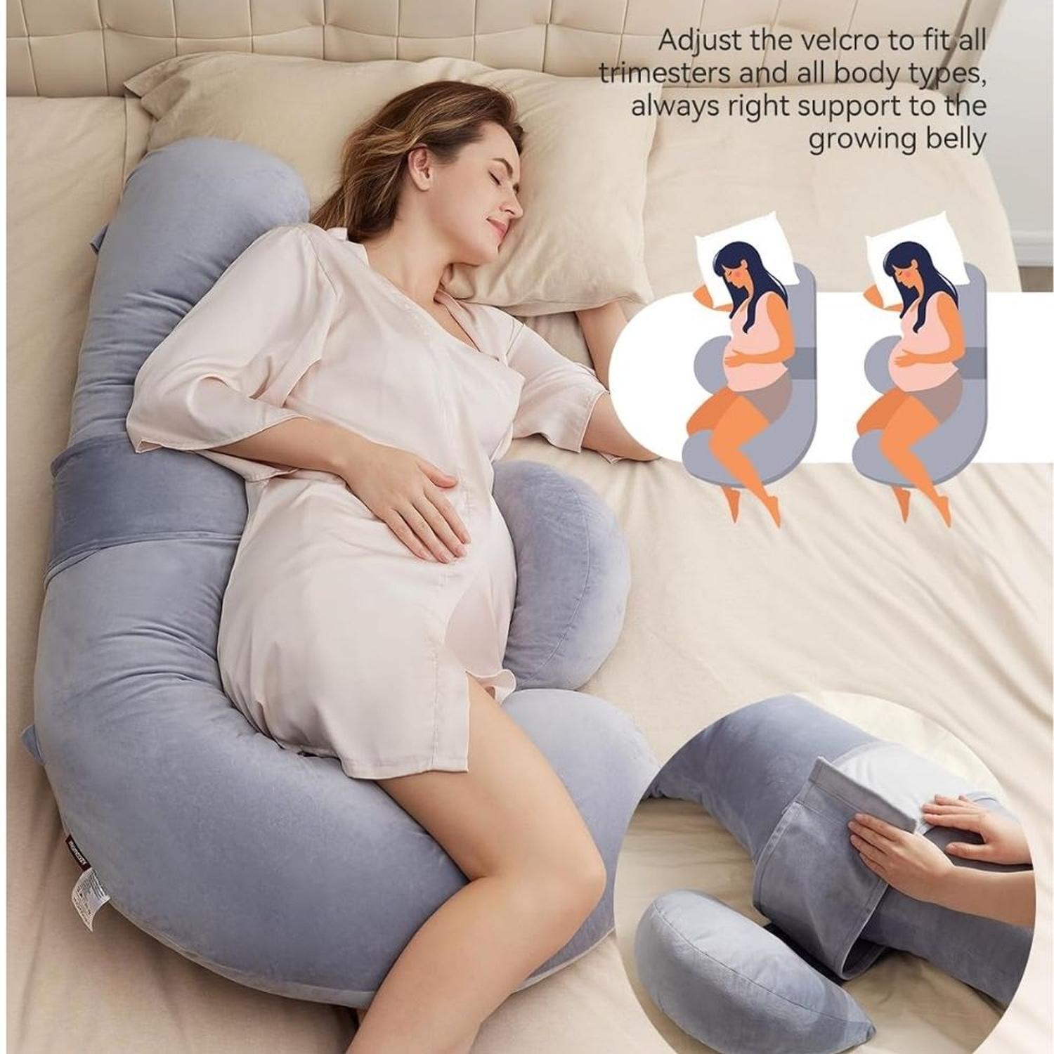ALMOHADA DE EMBARAZO MOMCOZY EN FORMA DE F - 4