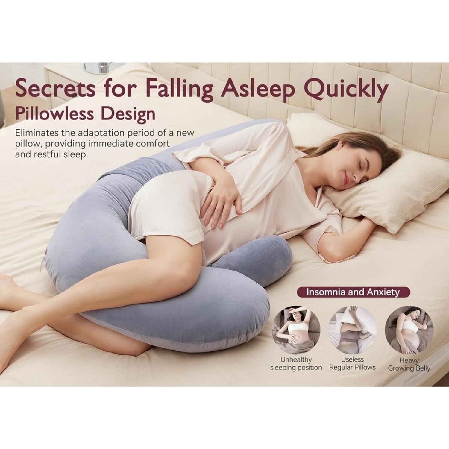 ALMOHADA DE EMBARAZO MOMCOZY EN FORMA DE F - 7